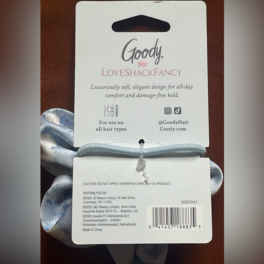 BNWT! Goody X LoveShackFancy 😻🩵🤍🌸 Flower Elastic Hair Tie,Everblooming Rosettes🩵 - Picture 4 of 7